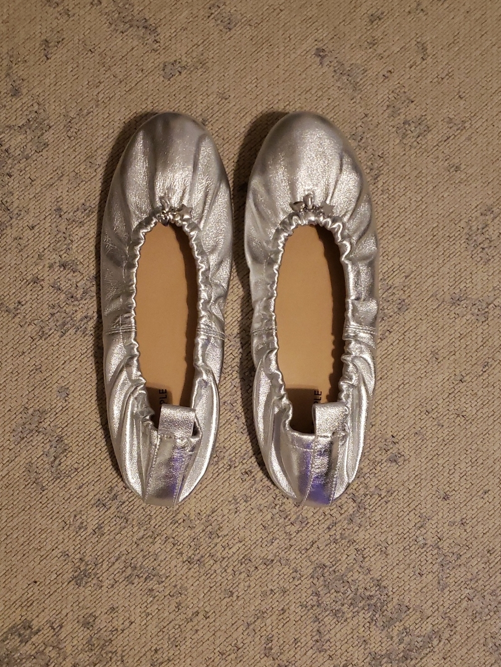 Free People Metallic Silver Ballet Flats